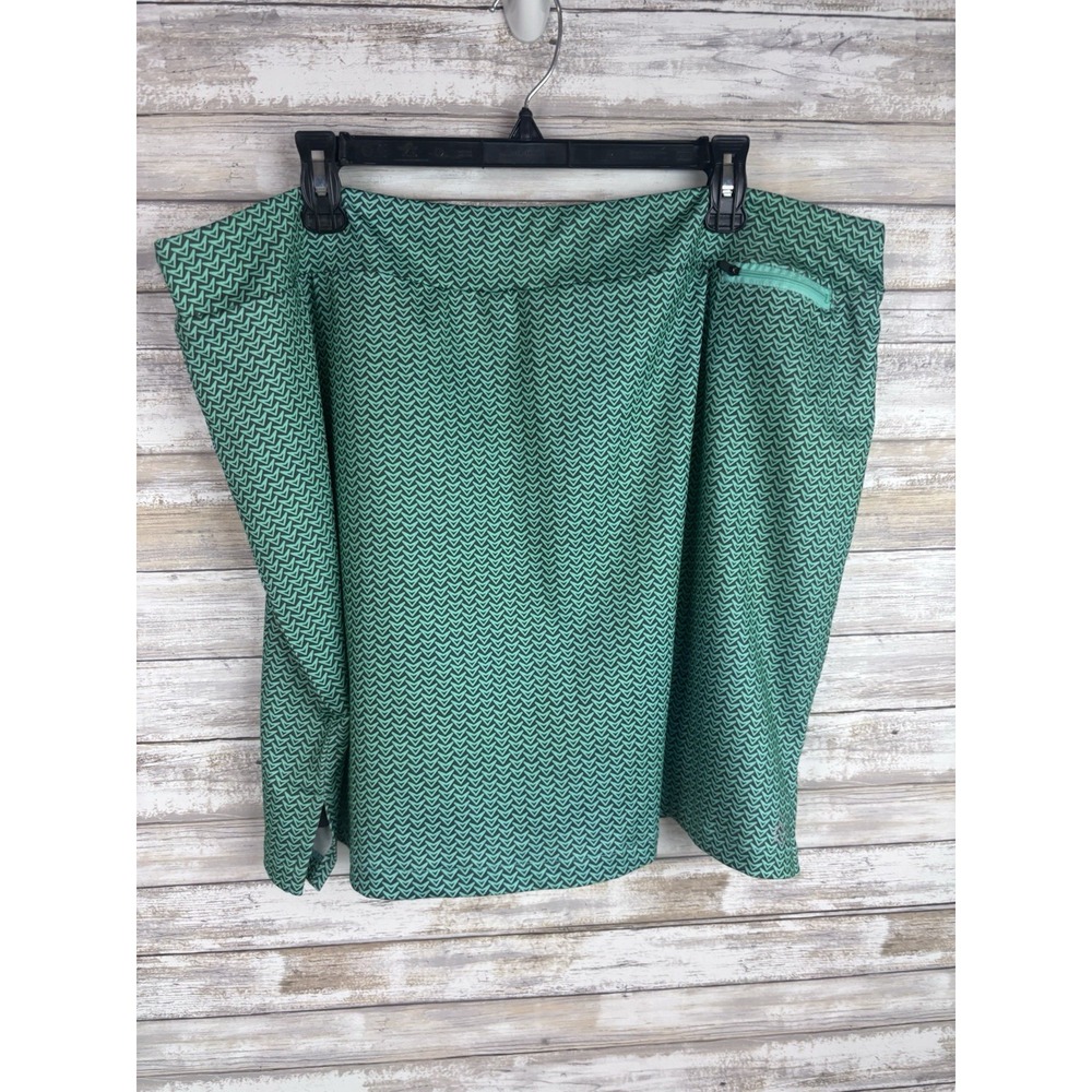 Be Inspired Women's Plus Athletic Skort Size 2X Green Geometric Print